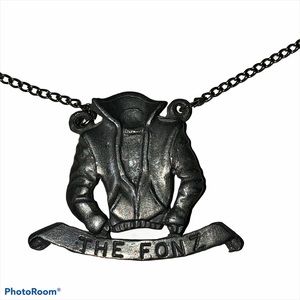 Vintage 1976 “The Fonz” Silver Tone Necklace